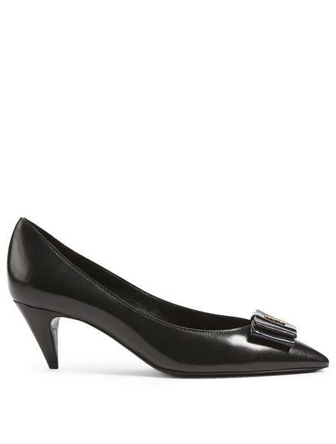 ysl heels holt renfrew|SAINT LAURENT Anais 55 YSL Bow Leather Pumps .